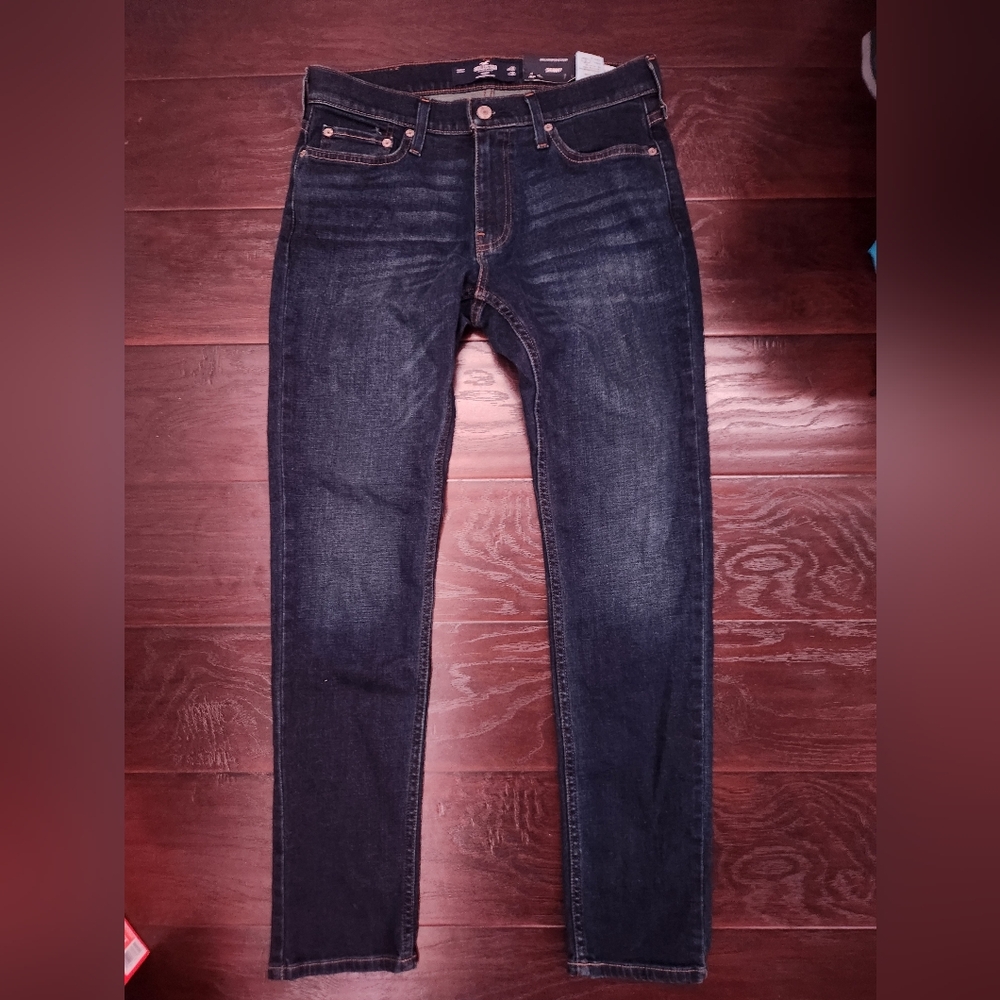 Hollister Men's Skinny Dark Blue Jeans 30x30 Slim Fit Brand New